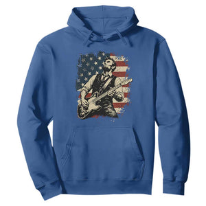 Vintage Abraham Lincoln Playing Electric Guitar Hoodie Patriotic Rocker Gift TS12 Royal Blue Print Your Wear