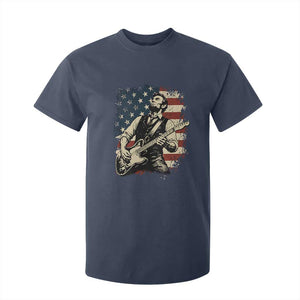 Vintage Abraham Lincoln Playing Electric Guitar T Shirt For Kid Patriotic Rocker Gift TS12 Navy Print Your Wear