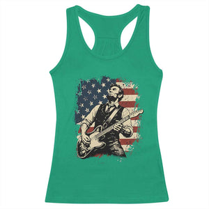 Vintage Abraham Lincoln Playing Electric Guitar Racerback Tank Top Patriotic Rocker Gift TS12 Irish Green Print Your Wear