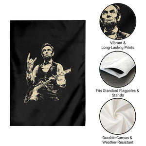 Rock And Roll Abraham Lincoln Playing Guitar Garden Flag Vintage Patriotic Music Gift TS12 Print Your Wear