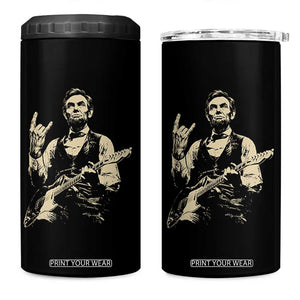 Rock And Roll Abraham Lincoln Playing Guitar 4 in 1 Can Cooler Tumbler Vintage Patriotic Music Gift TS12 One Size: 16 oz Black Print Your Wear