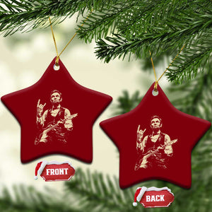 Rock And Roll Abraham Lincoln Playing Guitar Ceramic Ornament Vintage Patriotic Music Gift TS12 Print Your Wear