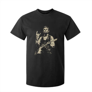 Rock And Roll Abraham Lincoln Playing Guitar T Shirt For Kid Vintage Patriotic Music Gift TS12 Black Print Your Wear