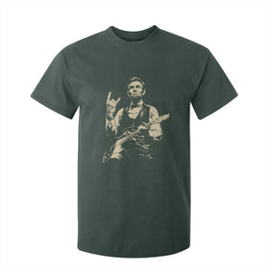 Rock And Roll Abraham Lincoln Playing Guitar T Shirt For Kid Vintage Patriotic Music Gift TS12 Dark Forest Green Print Your Wear