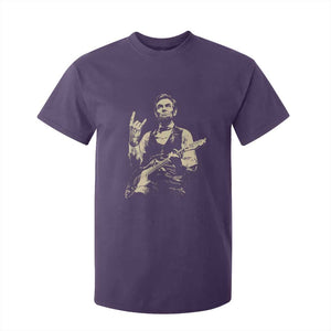 Rock And Roll Abraham Lincoln Playing Guitar T Shirt For Kid Vintage Patriotic Music Gift TS12 Purple Print Your Wear