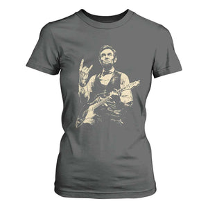 Rock And Roll Abraham Lincoln Playing Guitar T Shirt For Women Vintage Patriotic Music Gift TS12 Dark Heather Print Your Wear