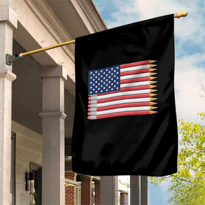 Pencil Stripes USA Flag Garden Flag Proud American Teacher Graduation Gift TS12 Print Your Wear