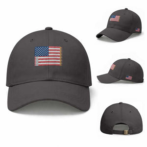 Pencil Stripes USA Flag Baseball Cap Proud American Teacher Graduation Gift TS12 Baseball Cap Universal Fit Dark Gray Print Your Wear