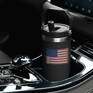 Pencil Stripes USA Flag Flip Straw Tumbler Proud American Teacher Graduation Gift TS12 Print Your Wear