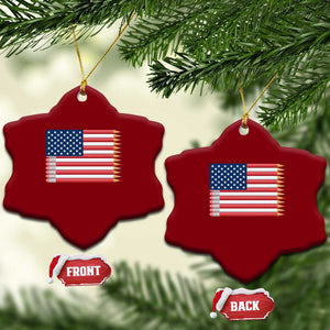 Pencil Stripes USA Flag Ceramic Ornament Proud American Teacher Graduation Gift TS12 Print Your Wear