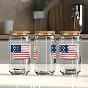 Pencil Stripes USA Flag Glass Can Proud American Teacher Graduation Gift TS12 Print Your Wear