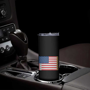 Pencil Stripes USA Flag Skinny Tumbler Proud American Teacher Graduation Gift TS12 Print Your Wear