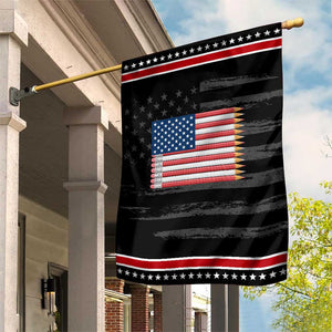 Pencil Stripes USA Flag Patriotic Garden Flag Proud American Teacher Graduation Gift TS12 Distressed Black Red Print Your Wear