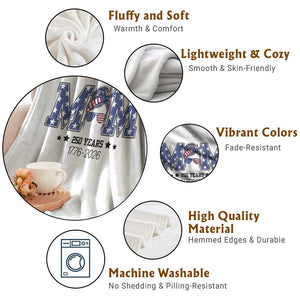 Patriotic Mothers Day Gift Throw Blanket USA 250 Years Celebration TS12 Print Your Wear