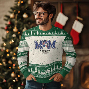 Patriotic Mothers Day Gift Ugly Christmas Sweater USA 250 Years Celebration TS12 Beige Green Print Your Wear