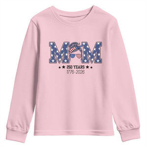 Patriotic Mothers Day Gift Youth Sweatshirt USA 250 Years Celebration TS12 Light Pink Print Your Wear