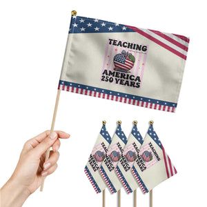 Inspiring Young Minds Teacher Patriotic Handheld Flag America 250th Anniversary Gift TS12 Print Your Wear