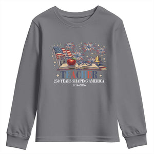 250 Years Shaping America Educator Youth Sweatshirt USA 250th Anniversary TS12 Charcoal Print Your Wear