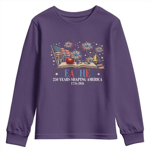 250 Years Shaping America Educator Youth Sweatshirt USA 250th Anniversary TS12 Purple Print Your Wear