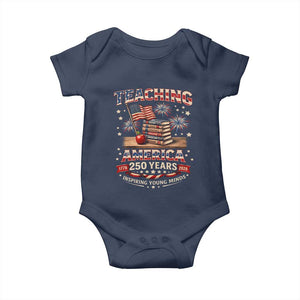 American Teacher Gift Baby Onesie Inspiring Young Minds 250th Anniversary TS12 Navy Print Your Wear