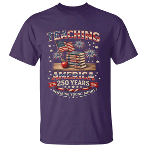 American Teacher Gift T Shirt Inspiring Young Minds 250th Anniversary TS12 Purple Print Your Wear
