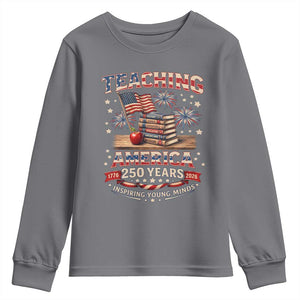 American Teacher Gift Youth Sweatshirt Inspiring Young Minds 250th Anniversary TS12 Charcoal Print Your Wear