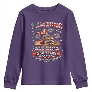 American Teacher Gift Youth Sweatshirt Inspiring Young Minds 250th Anniversary TS12 Purple Print Your Wear