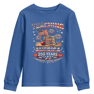 American Teacher Gift Youth Sweatshirt Inspiring Young Minds 250th Anniversary TS12 Royal Blue Print Your Wear