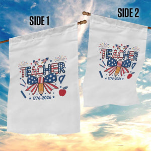 Proud American Teacher 250 Years Garden Flag Patriotic Educator Gift TS12 Print Your Wear