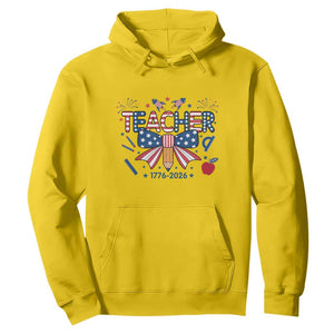 Proud American Teacher 250 Years Hoodie Patriotic Educator Gift TS12 Daisy Print Your Wear