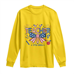 Proud American Teacher 250 Years Long Sleeve Shirt Patriotic Educator Gift TS12 Daisy Print Your Wear