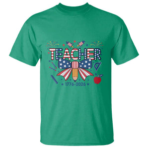 Proud American Teacher 250 Years T Shirt Patriotic Educator Gift TS12 Irish Green Print Your Wear