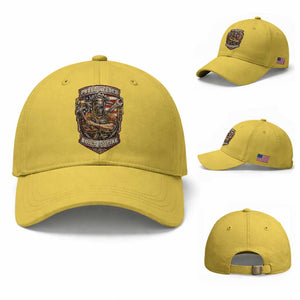 Vintage Proud American Welder Baseball Cap Built By Fire Blue Collar Dad Gift