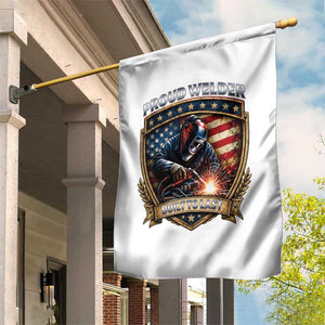 Built To Last Proud Welder Garden Flag Blue Collar American Dad Gift TS12 Print Your Wear