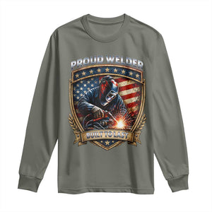 Built To Last Proud Welder Long Sleeve Shirt Blue Collar American Dad Gift TS12 Military Green Print Your Wear
