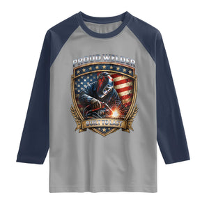 Built To Last Proud Welder Raglan Shirt Blue Collar American Dad Gift TS12 Sport Gray Navy Print Your Wear
