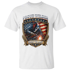 Built To Last Proud Welder T Shirt Blue Collar American Dad Gift TS12 White Print Your Wear