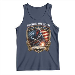 Built To Last Proud Welder Tank Top Blue Collar American Dad Gift