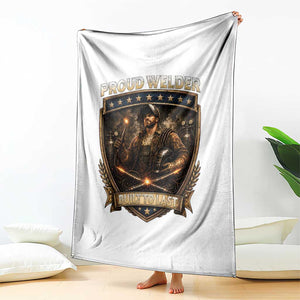 Proud Welder Graphic Throw Blanket Built To Last Worker Gift