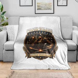 Proud Welder Graphic Throw Blanket Built To Last Worker Gift