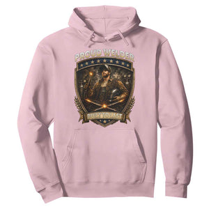 Proud Welder Graphic Hoodie Built To Last Worker Gift TS12 Light Pink Print Your Wear