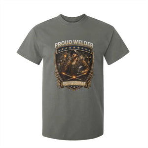 Proud Welder Graphic T Shirt For Kid Built To Last Worker Gift TS12 Military Green Print Your Wear