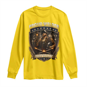 Proud Welder Graphic Long Sleeve Shirt Built To Last Worker Gift TS12 Daisy Print Your Wear