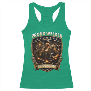 Proud Welder Graphic Racerback Tank Top Built To Last Worker Gift TS12 Irish Green Print Your Wear