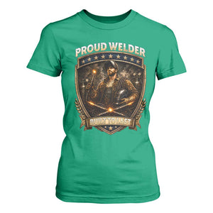 Proud Welder Graphic T Shirt For Women Built To Last Worker Gift