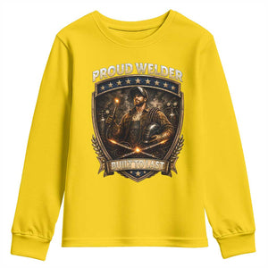 Proud Welder Graphic Youth Sweatshirt Built To Last Worker Gift TS12 Daisy Print Your Wear