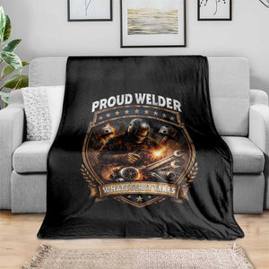 Proud Welder Whatever It Takes Throw Blanket Vintage Mechanic Workwear TS12 Print Your Wear