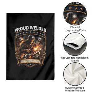Proud Welder Whatever It Takes Garden Flag Vintage Mechanic Workwear TS12 Print Your Wear