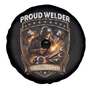 Proud Welder Whatever It Takes Spare Tire Cover Vintage Mechanic Workwear