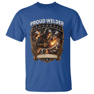Proud Welder Whatever It Takes T Shirt Vintage Mechanic Workwear TS12 Royal Blue Print Your Wear